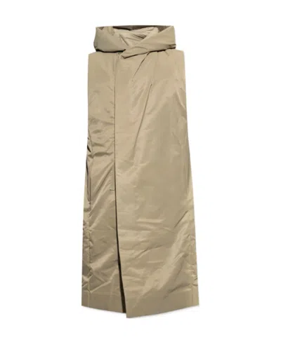 Rick Owens Sleeveless Padded Coat In Nude