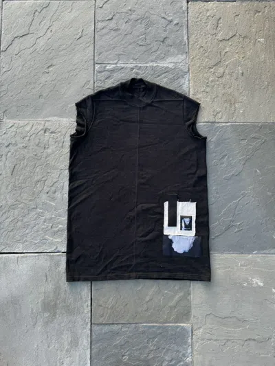 Pre-owned Rick Owens Sleeveless Patchwork Sweater In Black