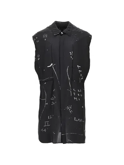 Rick Owens Jumbo Viscose Blend Sleeveless Shirt In Black