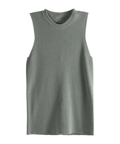 Rick Owens Sleeveless Ribbed Tank Top In Gray