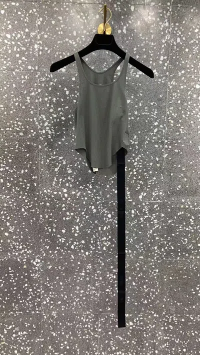 Rick Owens Sleeveless Round Collar Vest In Black