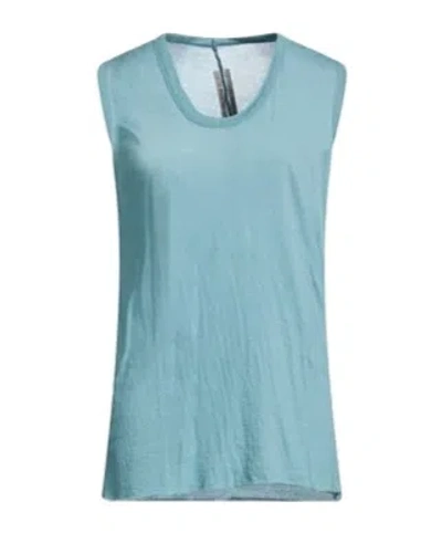 Rick Owens Sleeveless Scoop-neck Tank In Blue