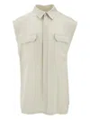 Rick Owens Off-white Hollywood Jumbo Sl Overshirt In 中性色