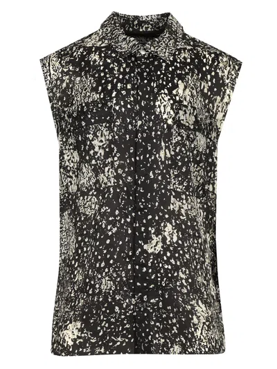 Rick Owens Sleeveless Shirt Jackets Black In Animal Print