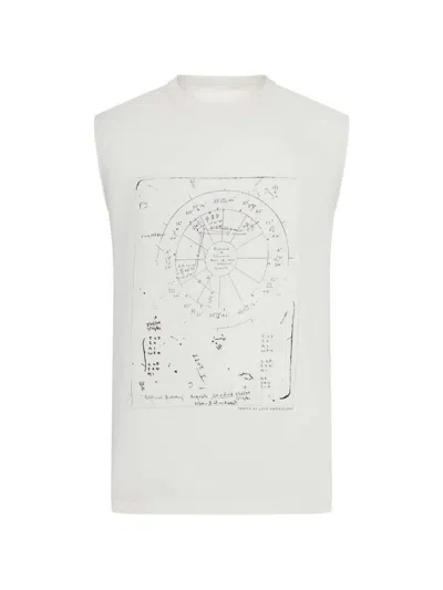 Rick Owens Sleeveless T-shirt With Graphic Print In White