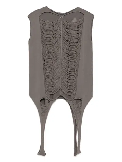 Rick Owens Sleeveless Top In Grey