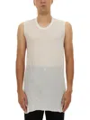 Rick Owens Sleeveless Top With Gradient Effect And Relaxed Fit In White
