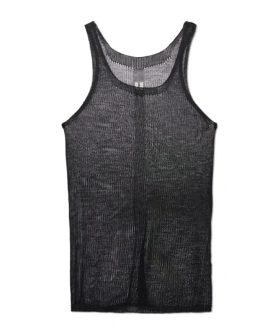Rick Owens Sleeveless Transparent Vest In Black