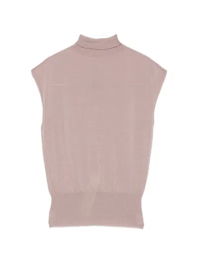 Rick Owens Sleeveless Turtleneck Tank Top In Pink