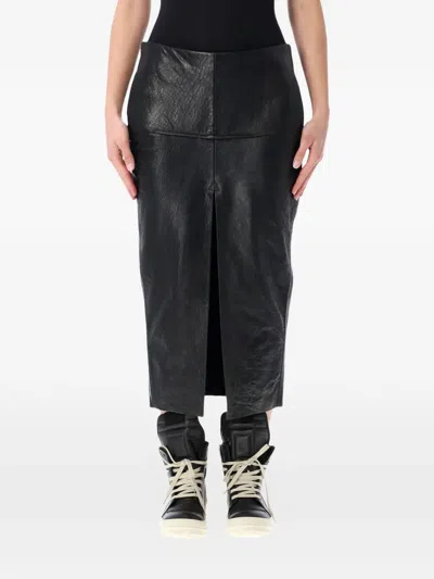 Rick Owens Sliced Skirt In Black