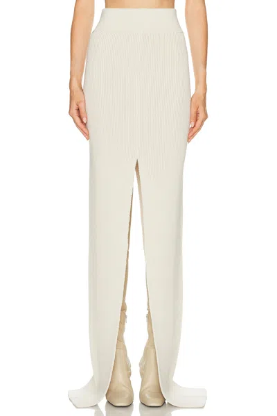 Rick Owens Sliced Skirt In White