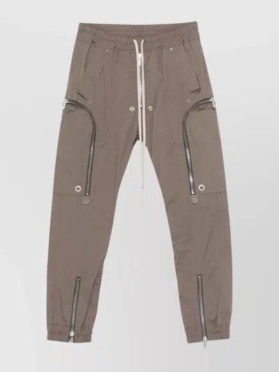 RICK OWENS SLIM FIT CARGO TROUSERS WITH ZIPPER AND SNAP