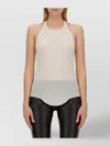 Rick Owens Slim Fit Ribbed Racerback Sleeveless Top In White