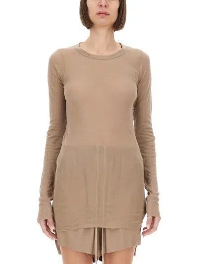 Rick Owens Slim Fit T-shirt In Nude