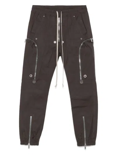 Rick Owens Slim Fit Utility Trousers With Elasticated Waistband In Blue