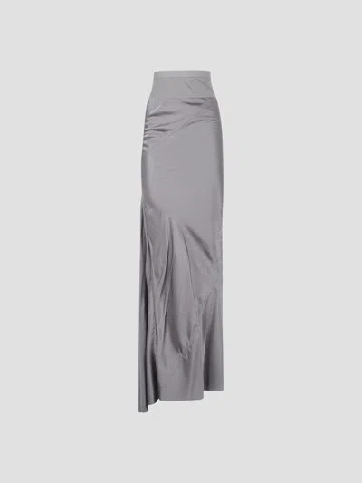 Rick Owens Slim Long Coda Skirt - 28 In Steel