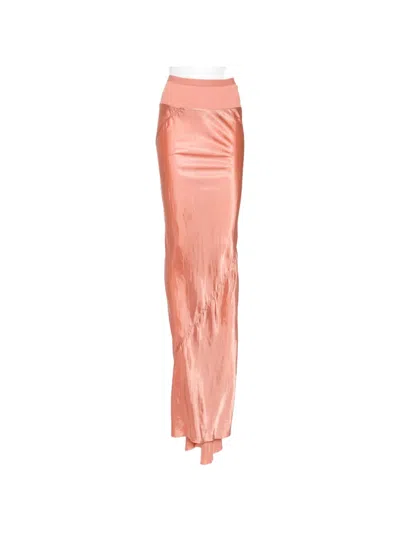 Rick Owens Slim Long Coda Skirt In Pink