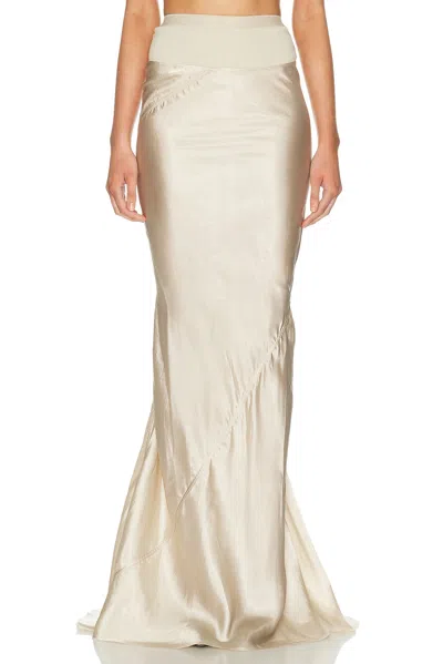 Rick Owens Slim Long Coda Skirt In Neutral