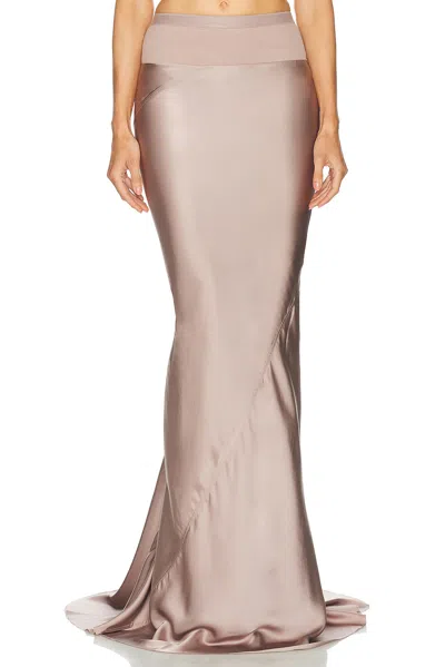 Rick Owens Slim Long Code Skirt In Pink