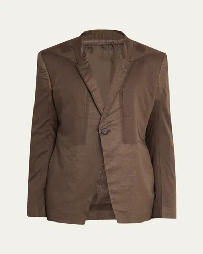 Rick Owens Slim-fit Cotton Blazer In Brown