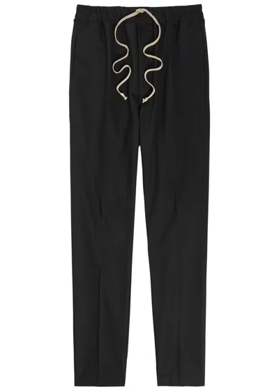 Rick Owens Slim-leg Stretch-wool Sweatpants In Black