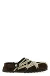 Rick Owens Brown Megalance Mule Granolas In Suede In Brown