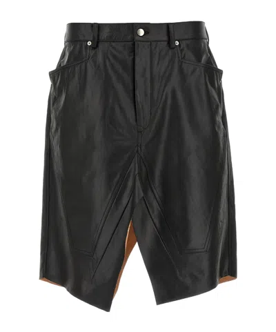RICK OWENS RICK OWENS SLIVERED LEATHER SKIRT