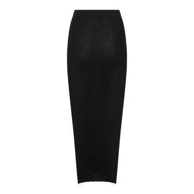 Rick Owens Slit Skirt In Black
