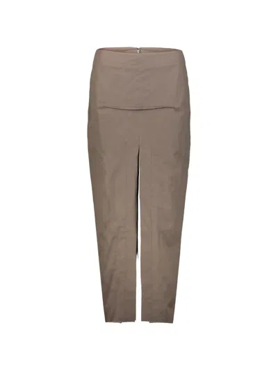 Rick Owens Slit-detail Maxi Skirt In Neutral