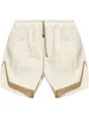 Rick Owens Wide-leg Cotton-blend Poplin Drawstring Shorts In Neutral