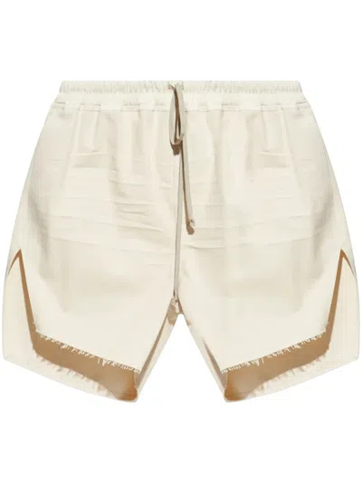 Rick Owens Slits Deck Shorts In Beige
