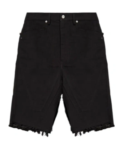 Rick Owens Black Porterville Slivered Denim Skirt In 09 Black
