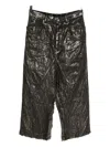 Rick Owens Bronze Concordians Long Slivered Denim Skirt In Brown