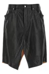 Rick Owens Black Hollywood Slivered Leather Skirt In Black