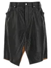 Rick Owens Black Hollywood Slivered Leather Skirt