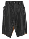 Rick Owens Black Hollywood Slivered Leather Skirt In Black