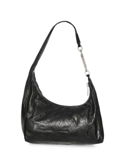 Rick Owens Small Gemini Leather Shoulder Bag In Black