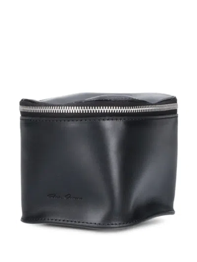 Rick Owens Small Logo-embossed Wash Bag In Blue
