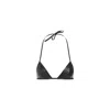 Rick Owens Snake Print Leather Triangle Bra In Black