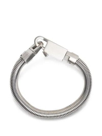 Rick Owens Snake-chain Lobster-claw Bracelet In Metallic