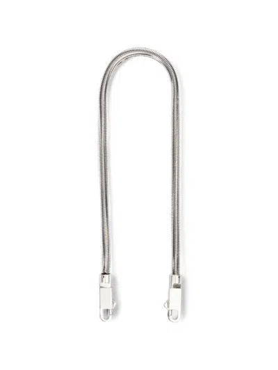 Rick Owens Snake-link Lobster-clasp Chain In Silver