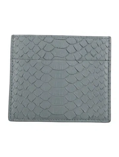 Pre-owned Rick Owens Snakeskin Animal Print Card Holder In Blue