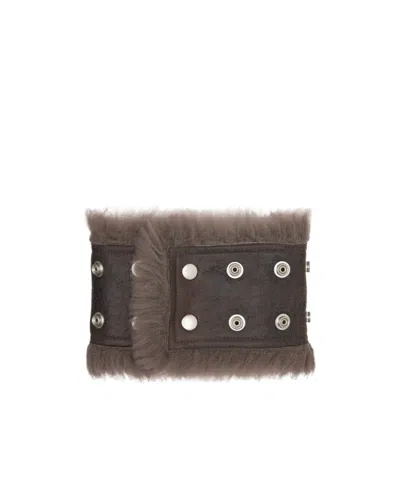 Rick Owens Snap Neck Scarf In Brown