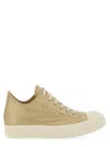 Rick Owens Lamb Leather Low-top Sneakers With Calf Leather Toe Cap