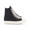 Rick Owens Lace-up High-top Rubber Sole Sneaker In Black