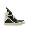 Rick Owens Geobasket Leather High-top Sneakers In Metallic