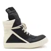 Rick Owens Geobasket Leather High-top Sneakers In Black