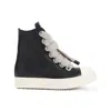 Rick Owens Lace-up High-top Rubber Sole Sneaker In Black