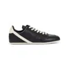 Rick Owens Black Low-top Sneakers With Contrasting Details In Leather Man