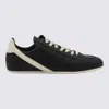 Rick Owens Black Low-top Sneakers With Contrasting Details In Leather Man In Black